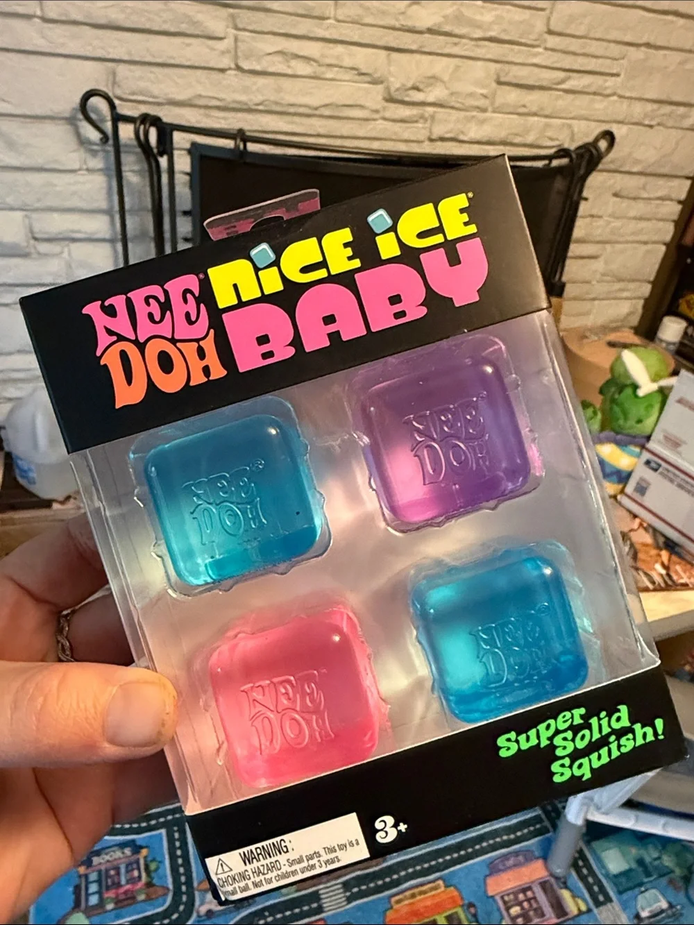 Schylling- NeeDoh- Nice Ice Baby Super Solid Squish Set -4p- Blue, Pink, Purple